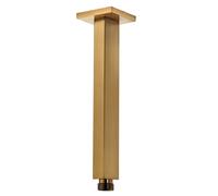 Balterley Modern Bathroom Square Ceiling Mounted Shower Arm Durable Stainless Steel Construction, 220mm - Brushed Brass Finish