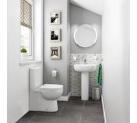 Balterley Modern Bathroom Wall Mounted Round Towel Ring Durable Brass Construction, 196x180mm - Chrome Finish