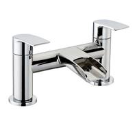 Balterley Modern Bathroom Waterfall Spout Deck Mounted Bath Filler Tap - Chrome