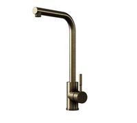 Balterley L-Neck Kitchen Sink Mixer Tap - Top Fix Installation, Antique Brass in Brown Balterley Brown
