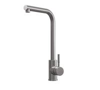 Balterley L-Neck Kitchen Sink Mixer Tap - Top Fix Installation, Brushed Steel in Grey Balterley Grey