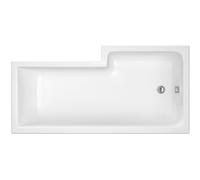 Balterley Modern L Shape Left Hand Shower Bath Tub With Leg Set, 1500mm (Waste & Panels Not Included) - White