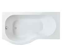 P Shape Left Hand Shower Bath Tub with Leg Set - 1500mm