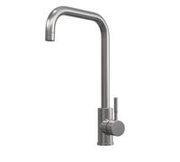 Balterley Modern Square Single Lever Kitchen Sink Mixer Tap - Top Fix Installation, 352 X 90 X 245mm, Brushed Steel Finish