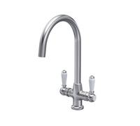 Traditional Mono Mixer Kitchen Tap with Lever Handles - Brushed Nickel