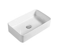 Rectangular 1 Tap Hole Ceramic Countertop Vessel without Overflow - 465mm