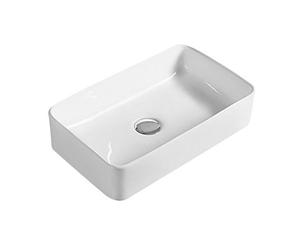 Balterley Nova Contemporary Rectangular Bathroom Countertop Basin, Soft Square Design, White, 465 mm