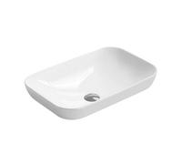 Balterley Nova Contemporary Rectangular Bathroom Countertop Basin, Soft Square Design, White, 520 mm