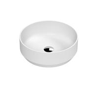 Balterley Nova Contemporary Round Bathroom Countertop Basin, Stylish Rounded Design, Matt White, 350 mm
