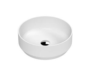 Balterley Nova Contemporary Round Bathroom Countertop Basin, Stylish Rounded Design, Matt White, 350 mm