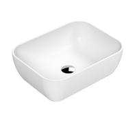 Square Matt Ceramic Countertop Vessel Without Overflow - 455mm - Matt White