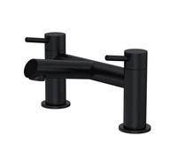 Balterley Bath Filler Tap, Deck Mounted Bathroom Tap Mixer Filler with Dual Lever Handles, Round Body Bathroom Taps, Round Spout Waterfall Bath Mixer Taps - 228 x 156 x 119 mm (Matt Black)
