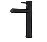 Minimalist Round Tall Mono Basin Mixer Tap - Matt Black