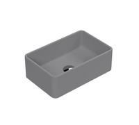 Balterley Rectangular Countertop Vessel Without Overflow Matt Grey 365mm Balterley Grey