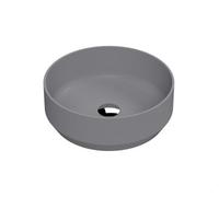 Round Matt Ceramic Countertop Vessel Without Overflow - 350mm - Matt Grey