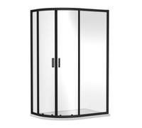 Offset Quadrant 6mm Toughened Safety Glass Shower Enclosure - 1200mm x 800mm - Black
