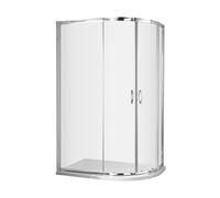 Balterley Offset Quadrant Shower Enclosure, 5mm Toughened Safety Shower Glass Cubicle Door, Bar Handle Sliding Glass Door, Enclosures for Showers, Reversible Enclosures - 1185 x 885 x 1850mm (Chrome)