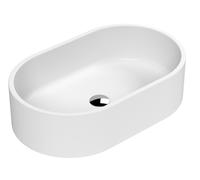 Oval Matt Ceramic Countertop Vessel Without Overflow - 565mm - Matt White