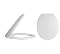 Balterley Oval Shape Toilet Seat Soft Close, Top Fix Soft Close Toilet Seat White, Easy to Clean Oval Shape Seats for Back to Wall Toilets & Close Coupled Toilets - 448x362mm (White)
