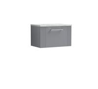 Balterley 1 Drawer Wall Hung Vanity Unit Grey Laminate Worktop, Grey 600mm Balterley Grey