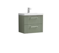 Balterley Wall Hung 2 Drawers Vanity Unit - Mid-Edge Basin 600mm, Satin Green Balterley Green