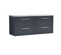 Balterley 4 Drawer Wall Hung Vanity Unit Grey Laminate Worktop, 1200mm Balterley Grey