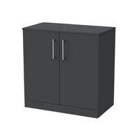 Balterley Pershall Contemporary Floor Standing 2 Door Vanity Unit With Laminate Worktop, 800mm, Dark Grey