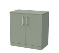 Balterley Pershall Contemporary Floor Standing 2 Door Vanity Unit With Laminate Worktop, 800mm, Reed Green