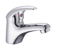 Balterley Bathroom Sink Taps, Mono Basin Mixer Tap with Push Button Waste, Single Lever Temperature Control Bathroom Tap, Round Body, Rounded Curve Spout Taps - 40 x 123 x 94mm (Chrome)