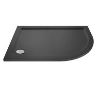 Balterley 1000 x 800 mm Offset Quadrant Shower Tray Right Hand, Slimline Shower Trays, Durable Stone Resin Base Trays for Bathroom Enclosure Cubicle, Tray for Wetroom Showers (Slate Grey)