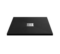 Balterley 800 x 800 mm Square Shower Tray, Slimline Black Shower Trays, Durable Stone Resin Base Trays for Bathroom Enclosure Cubicle, Lightweight Square Shape Tray for Wetroom (Slate Black)