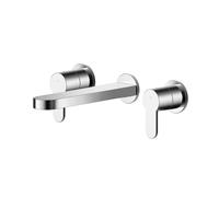 Balterley Pride Contemporary Round Wall Mount 3 Tap Hole Basin Mixer Tap - Chrome