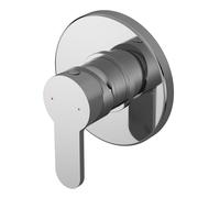 Balterley Concealed Shower Valve, Round Lever Handle with Round Plate Bathroom Shower Valve, Single Control 1 Outlet Valves for Showers, Concealed Valves - 110 x 113 x 110mm (Chrome)