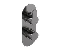 Balterley Pride Round Concealed Twin Thermostatic Shower Valve 1 Outlet, Pewter in Silver Balterley Silver
