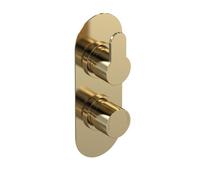 Concealed Thermostatic Twin Valve Diverter 2 Outlets Brushed Brass Balterley Bronze One Size