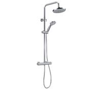 Balterley Pride Round Shower Kit with Fixed Head & Adjustable Handset - Chrome in Silver Balterley Silver