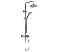 Balterley Pride Round Shower Kit with Fixed Head & Handset - Brushed Pewter in Silver Balterley Silver