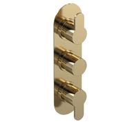Balterley Pride Round Triple Thermostatic Shower Valve, Diverter 3 Outlets Brass in Metallics Balterley Metallics