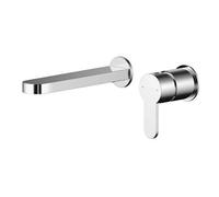 Balterley Pride Round Wall Mount 2 Tap Hole Bathroom Basin Mixer Tap - Chrome in Silver Balterley Silver