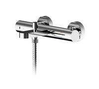 Round Wall Mount Thermostatic Bath Shower Mixer Bar Valve Tap Chrome Balterley Silver One Size