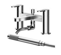 Balterley Pride Round Wall Mounted Bath Shower Mixer Tap, 45mm, Chrome in Silver Balterley Silver