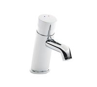 Balterly Bathroom Sink Taps, Mono Basin Mixer Tap, Single Lever Temperature Control Bathroom Tap, Round Angled Body, Rounded Curve Down Spout Basin Taps - 45 x 108 x 146mm (Chrome)