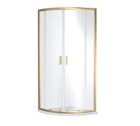 Balterley Quadrant Shower Enclosure, 6mm Toughened Safety Shower Glass Cubicle Door, Bar Handle Sliding Glass Door, Enclosures for Showers, Enclosures & Cubicles - 880 x 880 x 1850mm (Brushed Brass)
