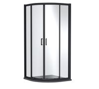 Balterley Quadrant Enclosure with Tray: 1000 x 1000 mm Matt Black/Grey in Black Balterley Black