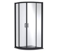 Balterley Quadrant Shower Enclosure With 6mm Safety Glass & 1000X1000mm Resin Tray In Matt Black Frame, Grey Finish
