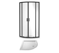 Balterley Quadrant Shower Suite With 6mm Safety Glass Enclosure & 800 X 800mm Resin Tray In Matt Black Frame With White Tray