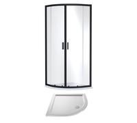 Quadrant Shower Enclosure Resin Shower Tray 900mm Matt Black White Balterley White One Size