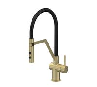 Kitchen Mono Mixer Tap with 1 Lever Handle, 436mm - Brushed Brass