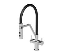 Modern Kitchen Mono Mixer Tap with 2 Lever Handles, 436mm - Chrome
