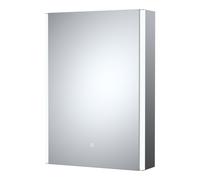 Balterley Rectangular 1 Door Touch Mirror Cabinet, Demister 500mm - White/Chrome in Silver Balterley Silver